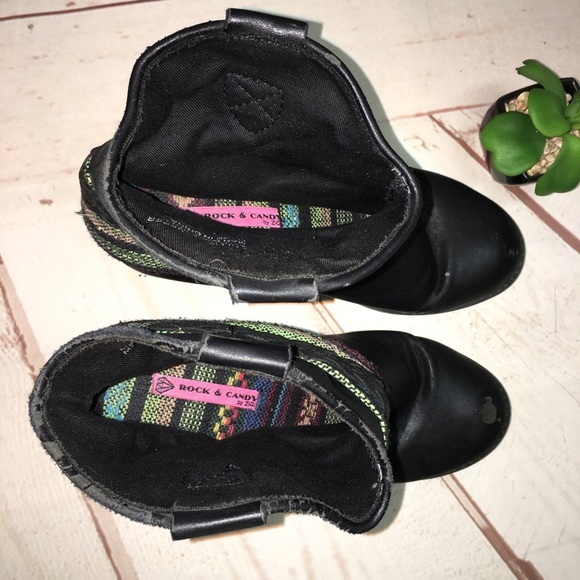 Rock & Candy Black Hollie Buckle Ankle Booties - Picture 4 of 8